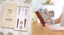 箸ギフトと、簡単なメッセージカードとは一線を画す「本格的な電報」がセットになった新しいサービス 箸ギフトと、簡単なメッセージカードとは一線を画す「本格的な電報」がセットになった新しいサービス