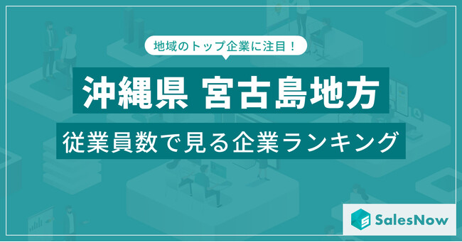 【沖縄県宮古島地方】従業員数ランキングを公開！／SalesNow DBレポート