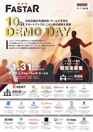 スタートアップの資金調達や事業提携のマッチング機会を提供するFASTARピッチイベント「FASTAR 10th Demo Day」1月31日開催