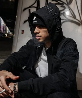 【BlackLetter】Rear Embroidery Cross Hoodie(ブラック) 【BlackLetter】Rear Embroidery Cross Hoodie(ブラック)