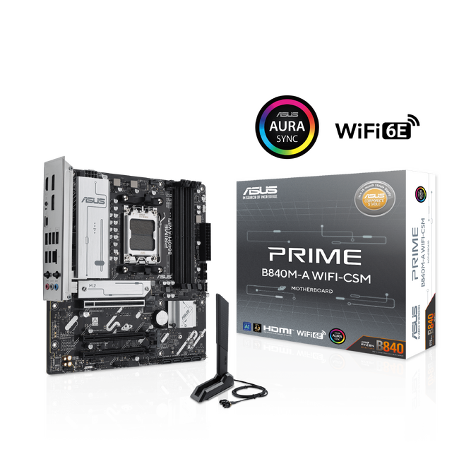 ASUSより、AMD AM5ソケットのB840チップセット搭載マザーボードを2製品発表