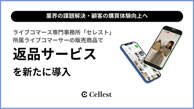【業界の課題解決・顧客の購買体験向上へ】ライブコマース専門事務所「セレスト」所属ライブコマーサーの販売商品で返品サービスを新たに導入