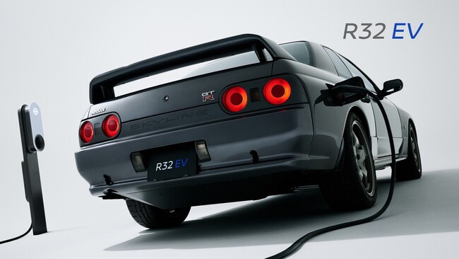 技術者の想いからスタートしたR32型スカイライン GT-R EVコンバージョン 「R32EV」を東京オートサロン２０２５で参考展示