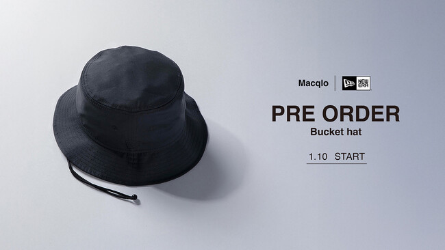 “黒×高機能”アパレル「Macqlo」とヘッドウェアブランド「NEW ERA(R)」のコラボ第2弾よりバケットハットが新登場！