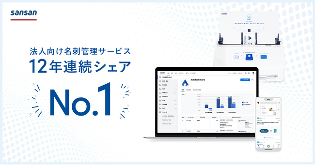営業DXサービス「Sansan」法人向け名刺管理サービスで12年連続シェアNo.1