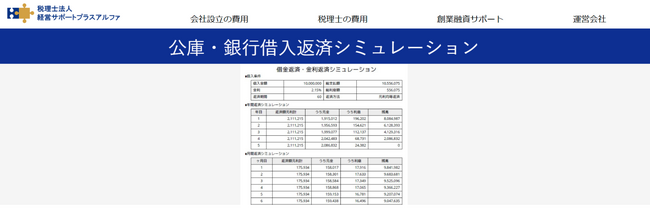 公庫や銀行借入の返済に対応した金利計算シミュレーションを公開