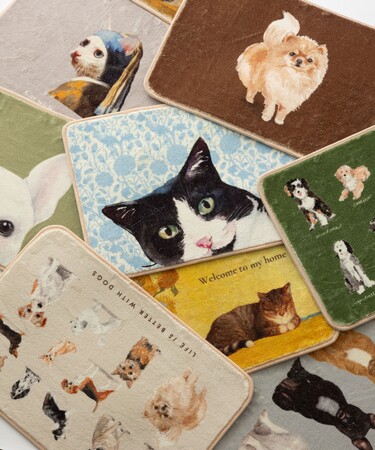 【よりどりみどり14種】雑貨ブランド「Jubilee」から犬猫デザインミニマットが新登場。ゴッホ、クリムトの名画×猫など