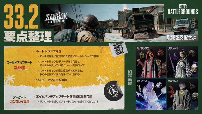 『PUBG: BATTLEGROUNDS』, Sanhokマップにルートトラック再導入