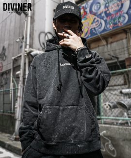 【BlackLetter】Dirty Embroidery Hoodie(ブラック) 【BlackLetter】Dirty Embroidery Hoodie(ブラック)
