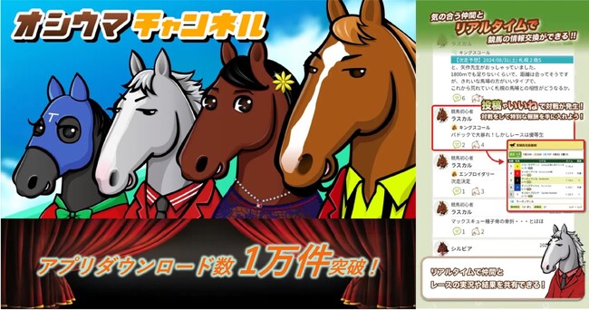 競馬ファンをつなぐ次世代型インタラクティブ体験、 ゲーミングSNS『オシウマチャンネル』が累計1万ダウンロード達成！～YouTube登録者数も1ヶ月で3倍に急増、活性化するコミュニティが急成長を牽引～