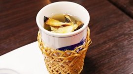 ▲淡路島3年とらふぐを使用した『ひれ酒』 ▲淡路島3年とらふぐを使用した『ひれ酒』