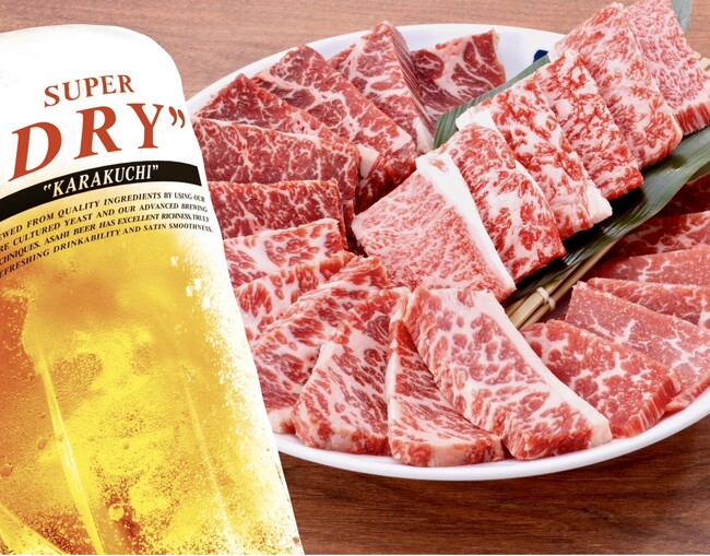 お得に牛角を堪能できる「肉の日盛り」と「1,129円飲み放題」の生ビールで乾杯