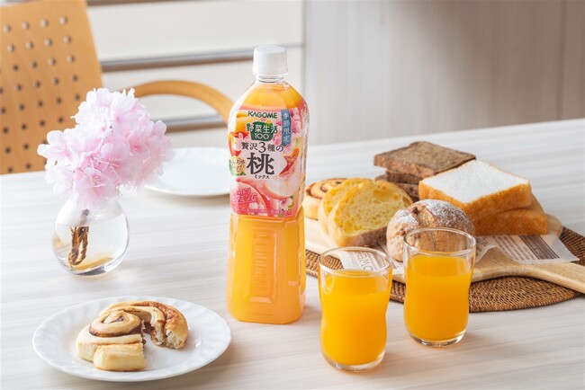 季節限定「野菜生活100 贅沢3種の桃ミックス」新発売