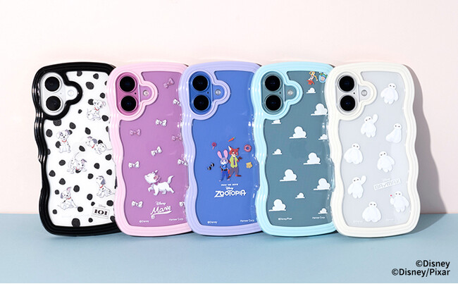 SNSを中心に流行中のウェーブフレーム型スマホケースから「ディズニー＆ピクサー」デザインの