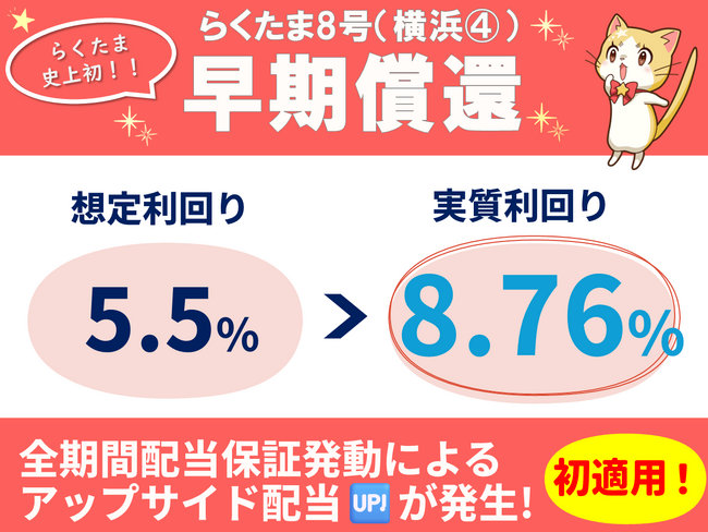 【早期償還のお知らせ】らくたま8号（横浜４.）、らくたま10号（横浜５.）