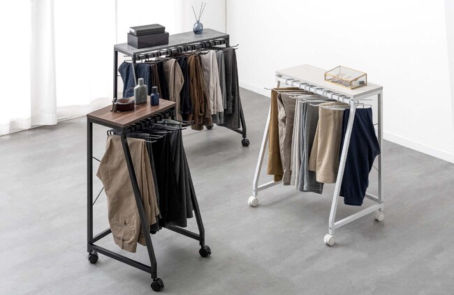 新開発のスラックスハンガーラックが、さらに進化！ズボン類の収納をノンストレス+スマートに実現