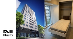 横浜・関内の職住一体の賃貸マンションに壁収納ベッドを導入～コワーキングスペース付き賃貸マンションの18平米ワンルームで省スペースを有効活用～