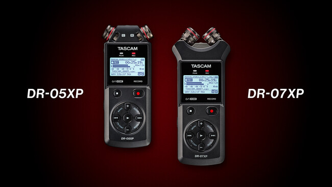 ロングセラーのTASCAMポータブル音声レコーダーが音割れしない32ビットフロート録音やUSB Type-Cに対応。『DR-05XP』、『DR-07XP』を新発売。
