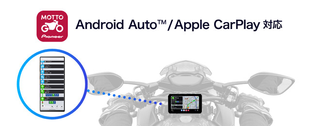 バイク専用ナビゲーションアプリ「MOTTO GO」が「Apple CarPlay」「Android Auto(TM)」に対応