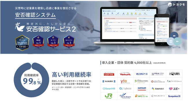 トヨクモの「安否確認サービス2」が防災・減災×サステナブル大賞2025の「スマーテスアワード」優秀賞を受賞
