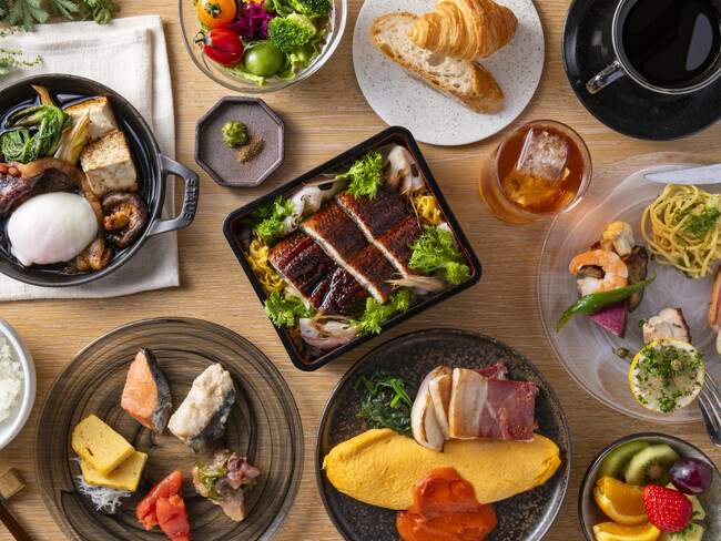 銀座の中心で優雅なホテル朝食を。すき焼き、鰻蒲焼など6種類の選べるメインと日替わりで楽しめるビュッフェがセットになった新朝食が登場！