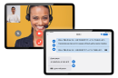 タブレット1台でビデオ通訳とAI 通訳が可能 タブレット1台でビデオ通訳とAI 通訳が可能
