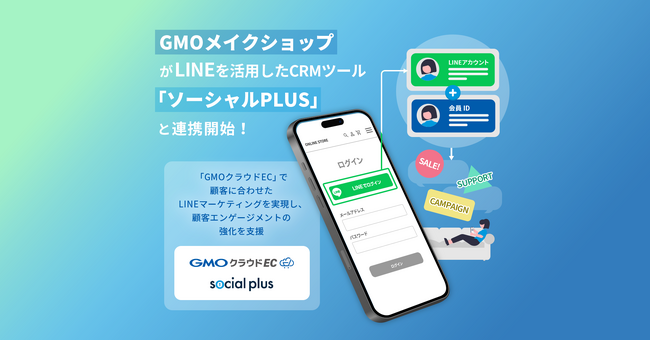 GMOメイクショップ、LINEを活用したCRMツール「ソーシャルPLUS」と連携開始