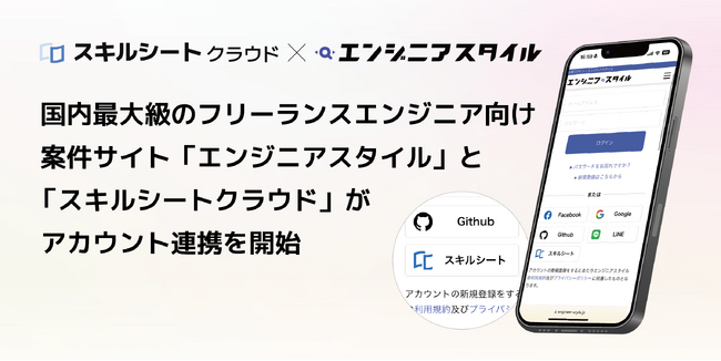 国内最大級のフリーランスエンジニア向け案件サイト「エンジニアスタイル」と「スキルシートクラウド」がアカウント連携を開始