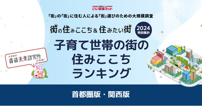 いい部屋ネット「子育て世帯の街の住みここちランキング２０２４<首都圏版＞」（街の住みここちランキング特別集計）発表