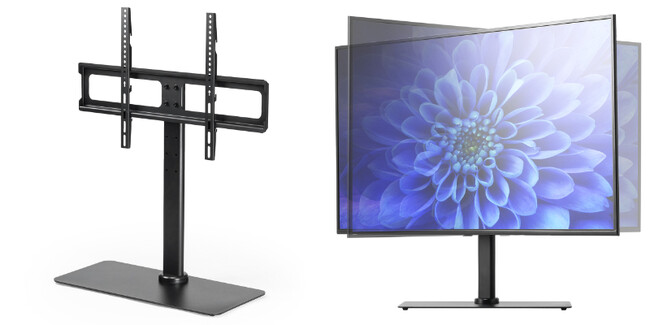 見やすい角度と高さを調節できる、高耐久なスチール製の卓上テレビスタンドを2月5日に発売