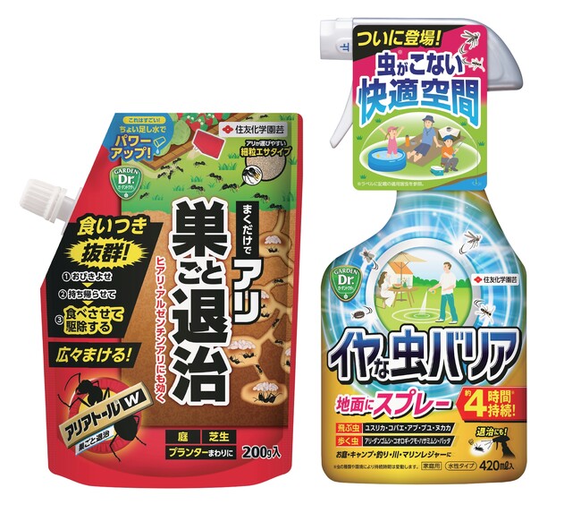 お困りのアリやイヤ～な虫対策に！使いやすく高い効果の不快害虫用殺虫剤が新発売まくだけで巣ごと退治「アリアトール(R)W」地面にスプレー、バリア効果4時間持続「イヤな虫バリア」