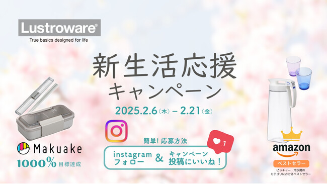 makuake1,000％超えの人気商品も対象！2月6日(木)よりInstagramにてプレゼントキャンペーンを開催！