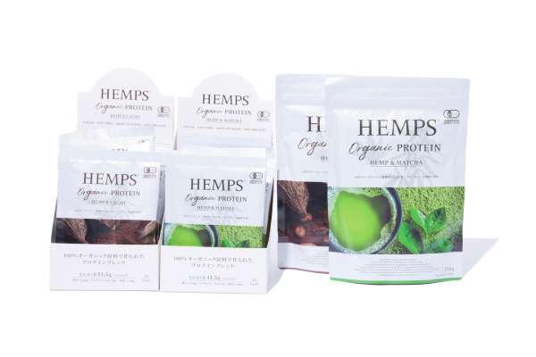 HEMPSで人気のカカオ味、抹茶味のオーガニックプロテインブレンドが使い切りの個包装タイプになってビオセボン店舗・オンラインストアにて発売開始