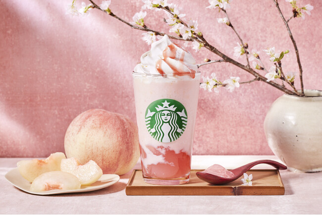 『白桃と桜わらびもち フラペチーノ(R)』が2月15日（土）より新発売みずみずしい白桃を春らしく仕立てた桜色の新作フラペチーノ(R)