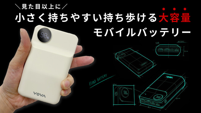 持ちやすく携帯性に優れた20000ｍAhのモバイルバッテリーをMakuakeプロジェクトにて先行予約販売開始
