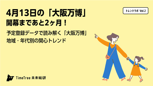 【TimeTree未来総研 トレンドラボ Vol.2】「大阪万博」開幕まであと2ヶ月！予定入力は「1位 和歌山」を筆頭に関西地域に集中シニア世代から高い関心も