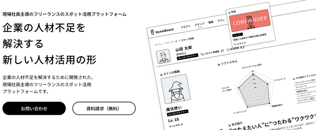 現場社員主導のフリーランスのスポット活用プラットフォーム「クエストボード_」本格導入開始のお知らせ