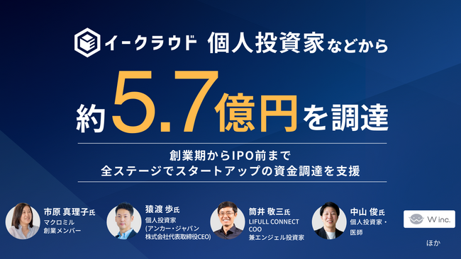 イークラウド、個人投資家などから約5.7億円を調達。個人のスタートアップ投資を加速する新サービス開始に向けて