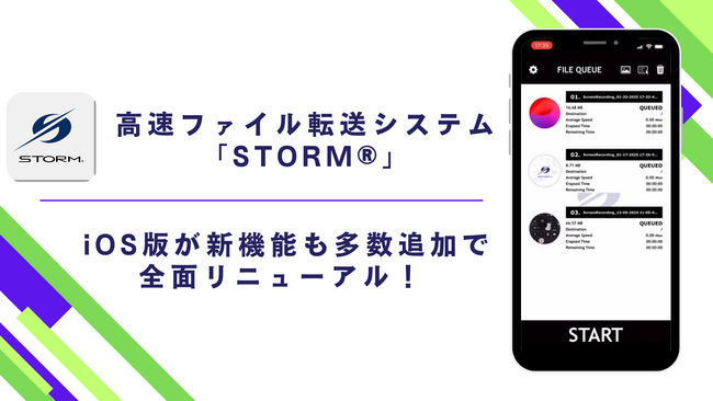 【2025年2月から提供開始！】高速ファイル転送システム「STORM(R)」のiOS版を全面リニューアル！新機能追加で大容量のデータ転送をより手軽に！