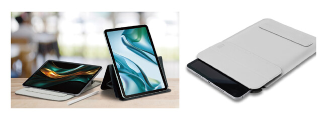 折りたたむだけの簡単変形！2種類の高さのスタンドに変形できる「iPad 11インチ用スタンドスリーブ」を新発売