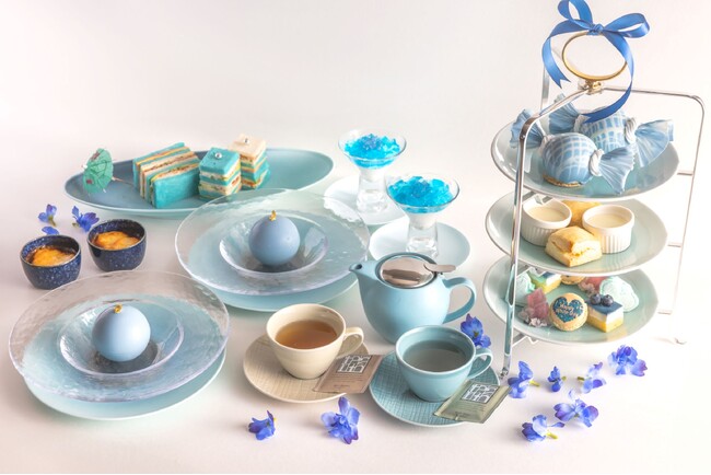 【沖縄プリンスホテル オーシャンビューぎのわん】アフタヌーンティー Jinon Type Blue 「空海彩　ソラウミイロ」
