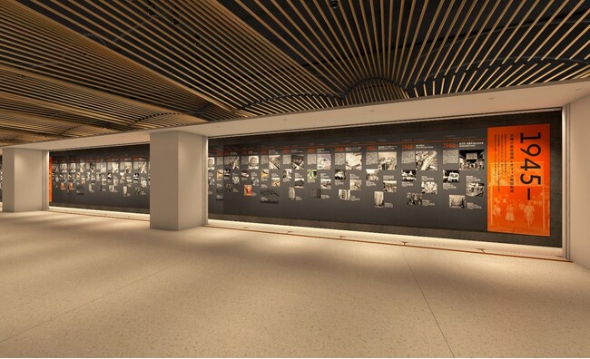 ワン・フクオカ・ビルディング地下2階 東側外壁面に『因幡町通り地下通路　天神歴史年表』を設置します