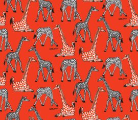 ティンガティンガ布(キリンレッド) ティンガティンガ布(キリンレッド)