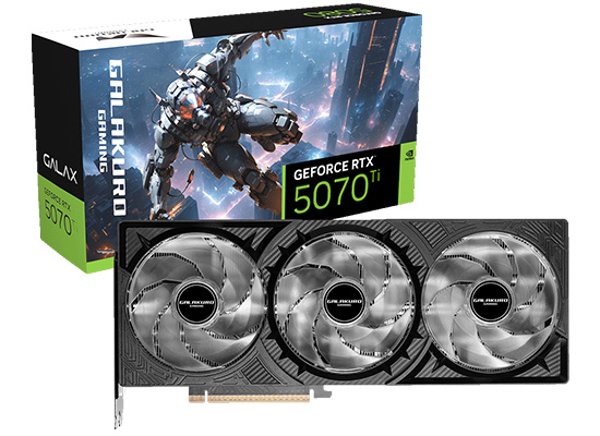 玄人志向・GALAKURO GAMINGから、GeForce RTX 5070 Ti トリプルファン搭載グラフィックボード発売