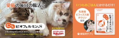 ビオフェルミンから、ねこちゃん用サプリメントが新発売