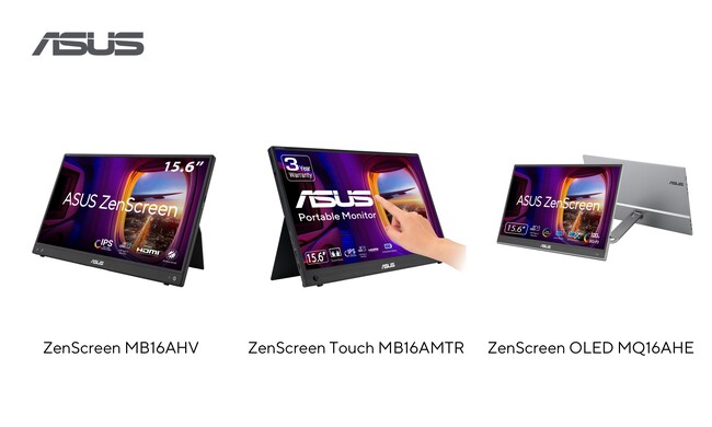 ASUS ZenScreenシリーズより15.6インチのポータブルモニター3製品を発表
