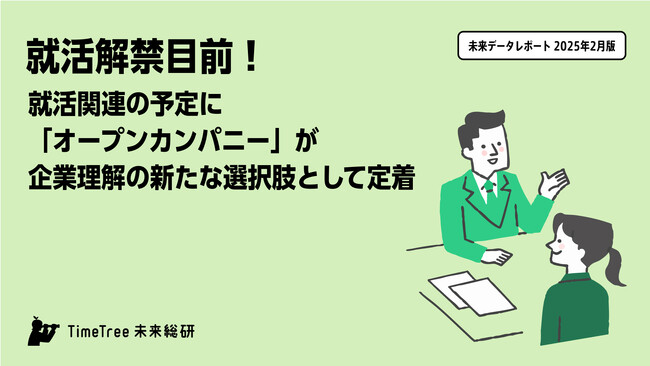【TimeTree未来総研 未来データレポート2025年2月版】就活解禁目前！就活関連の予定に「オープンカンパニー」が企業理解の新たな選択肢として定着