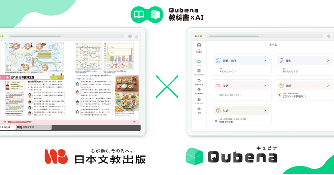 学習eポータル＋AI型教材「キュビナ」、日本文教出版のデジタル教科書と連携・実証を来年度実施、学習効果に関する検証やメタデータのあり方を検討