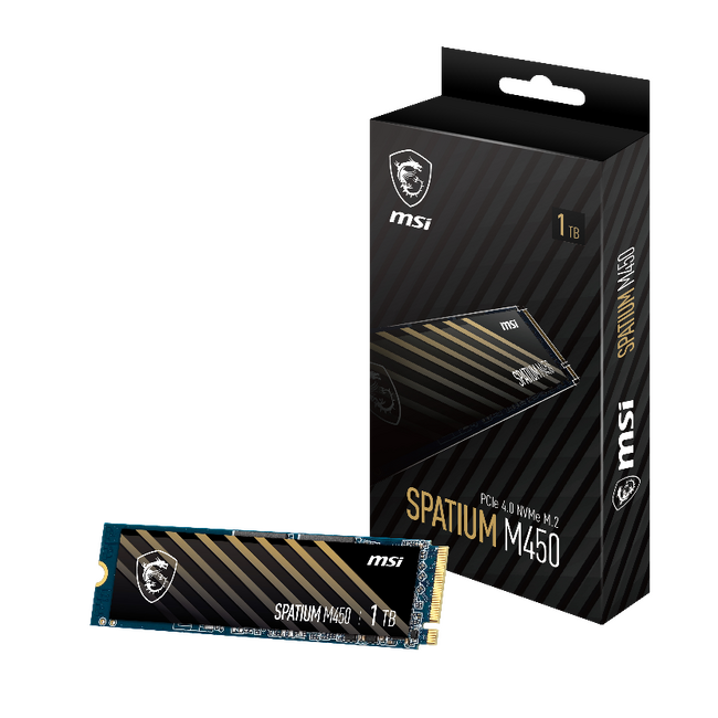 MSI、SPATIUMシリーズのPCIe Gen4対応 M.2 SSD「SPATIUM M450 PCIe 4.0 NVMe M.2 1TB V1」を発売