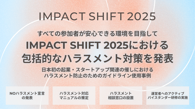 すべての参加者が安心できる環境を目指してIMPACT SHIFT 2025における包括的なハラスメント対策を発表